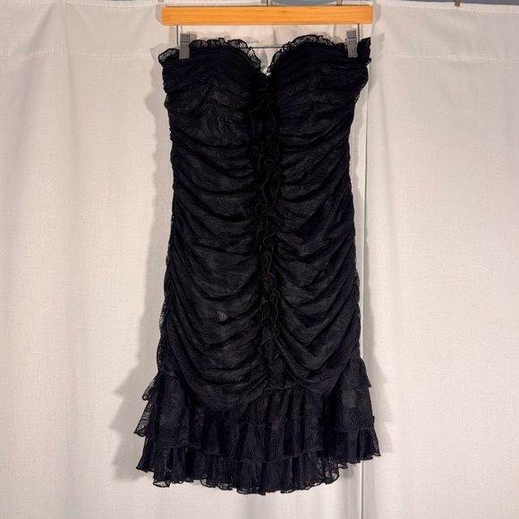 bebe Dresses & Skirts - Bebe Y2K Black Lace Strapless Mini Dress